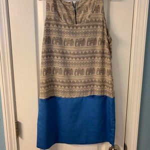 Elephant Blue Print Dress